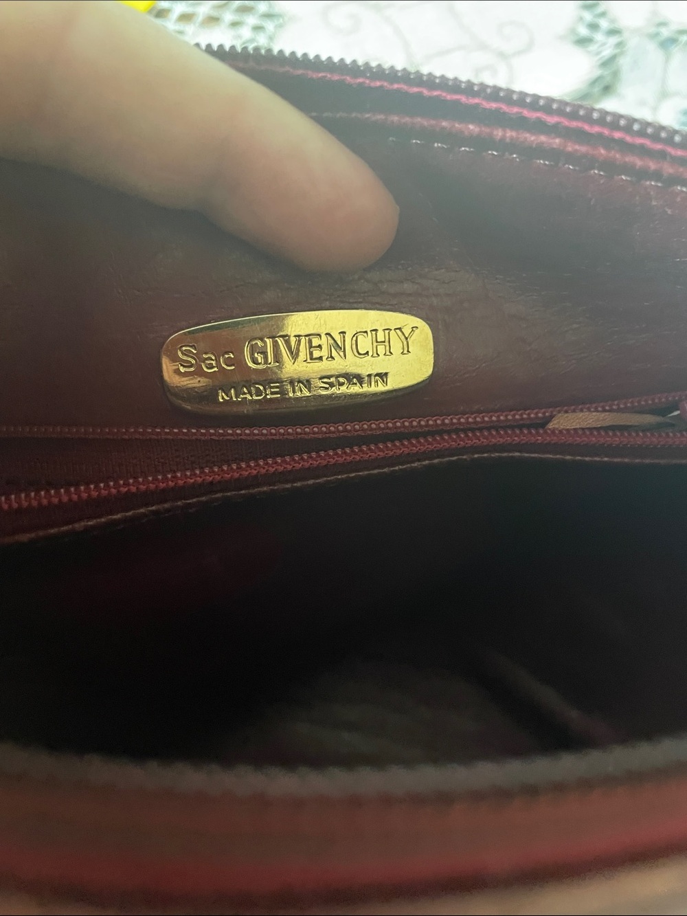 Givenchy Burgundy Suede Calfskin Monogram Vintage Bowling Satchel Bag - Picture 2 of 16